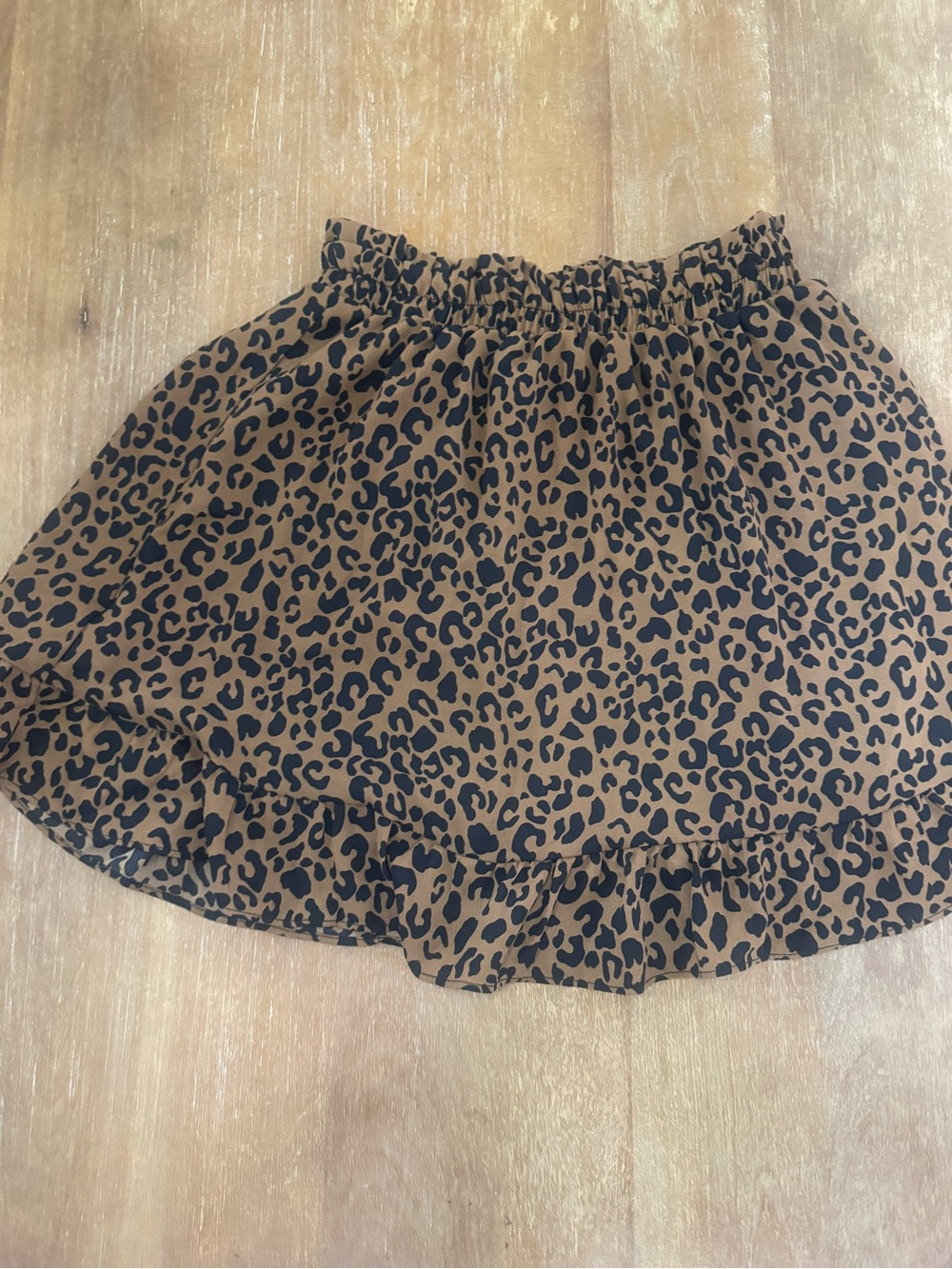 Sienna Sky Brown and Black Leopard Ruffle Skirt
